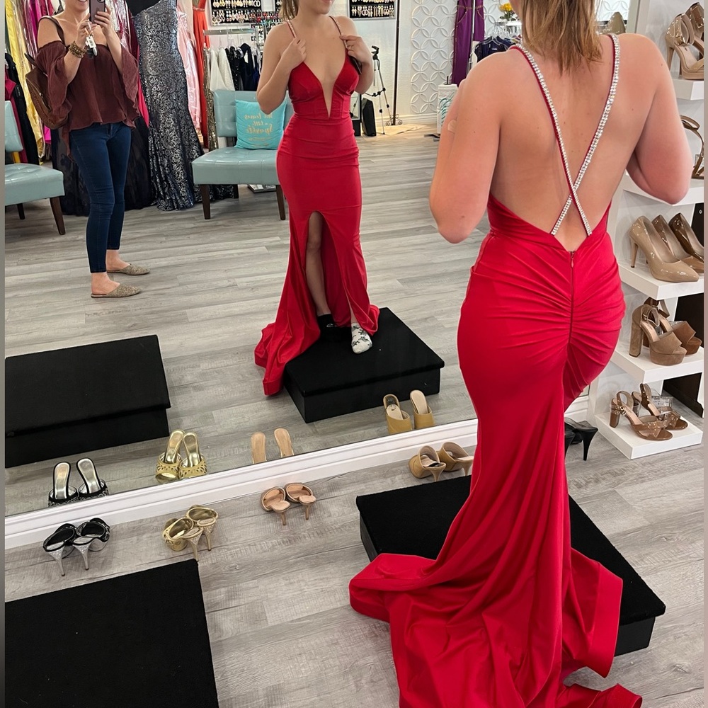 Chic Backless Red Prom Dress